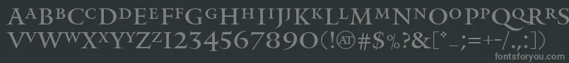 フォントMonumentRegular – 黒い背景に灰色の文字