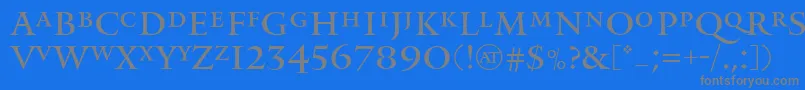 MonumentRegular Font – Gray Fonts on Blue Background