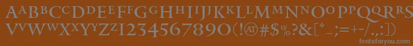 フォントMonumentRegular – 茶色の背景に灰色の文字