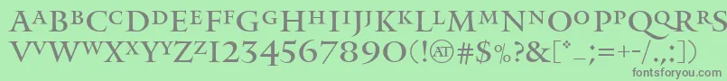 MonumentRegular Font – Gray Fonts on Green Background