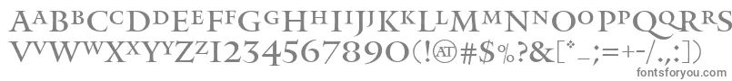 フォントMonumentRegular – 白い背景に灰色の文字