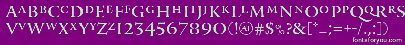 MonumentRegular Font – Green Fonts on Purple Background