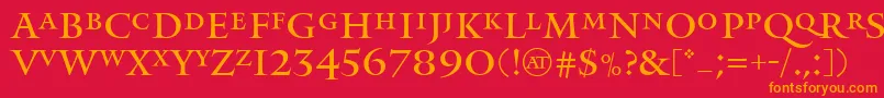 MonumentRegular Font – Orange Fonts on Red Background