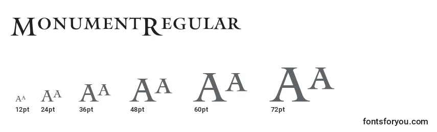 MonumentRegular Font Sizes