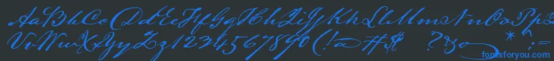 Lamarpen Font – Blue Fonts on Black Background