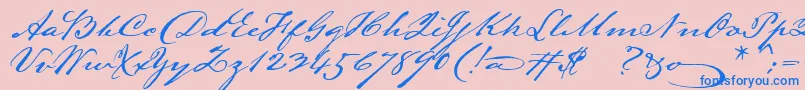 Weitere Informationen zur Lamarpen-Schriftart Lamarpen-Schriftart – Blaue Schriften auf rosa Hintergrund