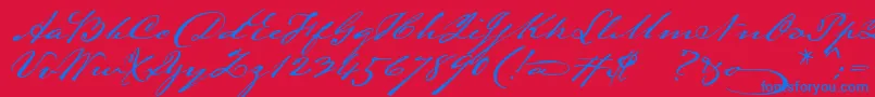 Lamarpen Font – Blue Fonts on Red Background