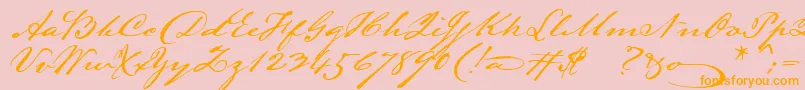 Lamarpen Font – Orange Fonts on Pink Background