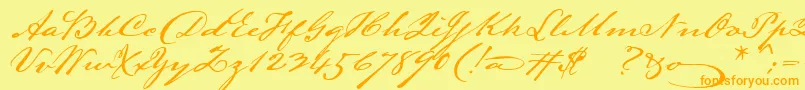 Lamarpen Font – Orange Fonts on Yellow Background