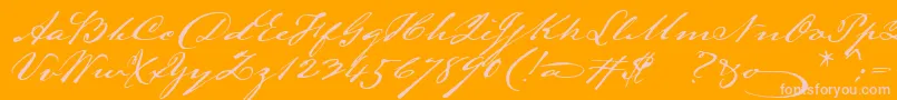 Lamarpen-Schriftart – Rosa Schriften auf orangefarbenem Hintergrund