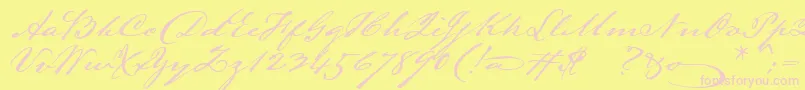 Lamarpen Font – Pink Fonts on Yellow Background