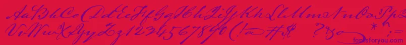 Lamarpen-Schriftart – Violette Schriften auf rotem Hintergrund