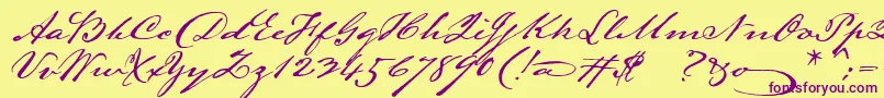 Lamarpen Font – Purple Fonts on Yellow Background