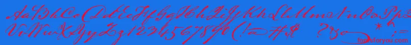Lamarpen Font – Red Fonts on Blue Background