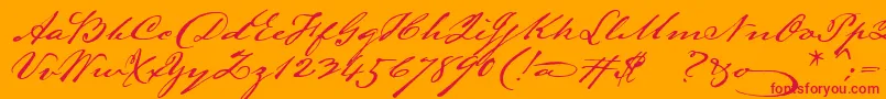 Lamarpen Font – Red Fonts on Orange Background