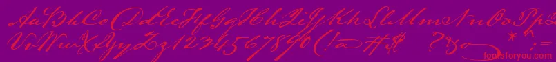 Lamarpen Font – Red Fonts on Purple Background