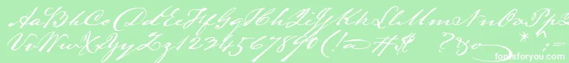 Więcej informacji o czcionce Lamarpen Czcionka Lamarpen – białe czcionki na zielonym tle