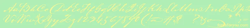 Lamarpen Font – Yellow Fonts on Green Background