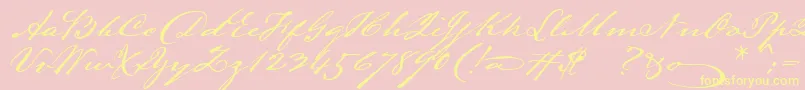 Lamarpen Font – Yellow Fonts on Pink Background