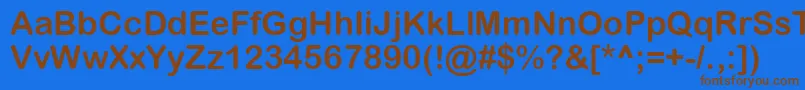 フォントArialRoundedWglBold – 茶色の文字が青い背景にあります。