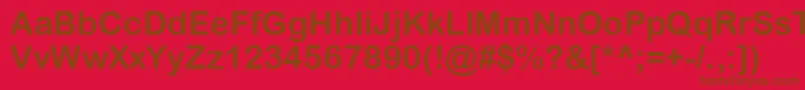 フォントArialRoundedWglBold – 赤い背景に茶色の文字