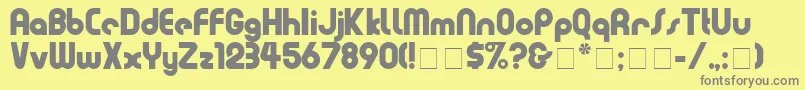 EviaDisplaySsi-fontti – harmaat kirjasimet keltaisella taustalla