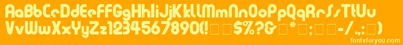 EviaDisplaySsi Font – Yellow Fonts on Orange Background