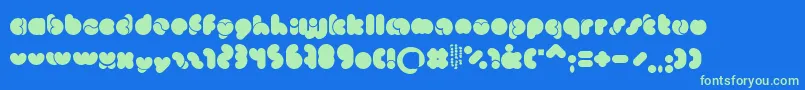 Monkeylove Font – Green Fonts on Blue Background