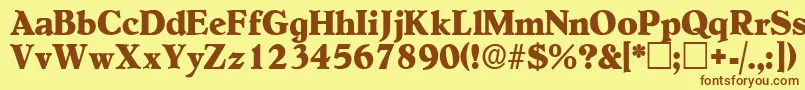 Шрифт NegotiatdisplaysskRegular – коричневые шрифты на жёлтом фоне