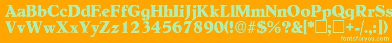 NegotiatdisplaysskRegular Font – Green Fonts on Orange Background