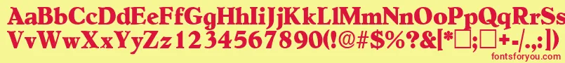 NegotiatdisplaysskRegular Font – Red Fonts on Yellow Background