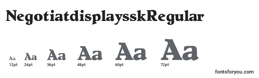 NegotiatdisplaysskRegular Font Sizes
