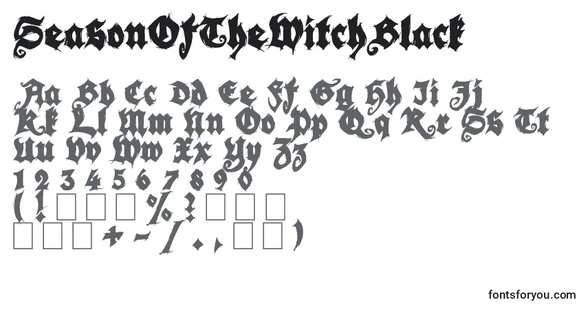 Schriftart SeasonOfTheWitchBlack – Alphabet, Zahlen, spezielle Symbole
