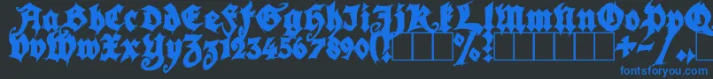 フォントSeasonOfTheWitchBlack – 黒い背景に青い文字