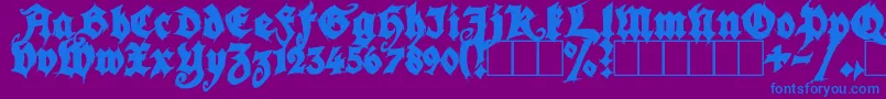 フォントSeasonOfTheWitchBlack – 紫色の背景に青い文字