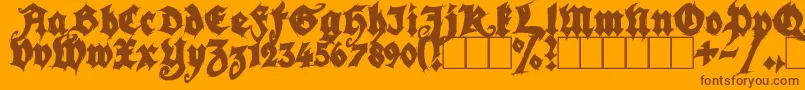 SeasonOfTheWitchBlack-Schriftart – Braune Schriften auf orangefarbenem Hintergrund