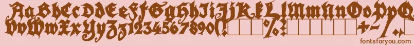 Шрифт SeasonOfTheWitchBlack – коричневые шрифты на розовом фоне