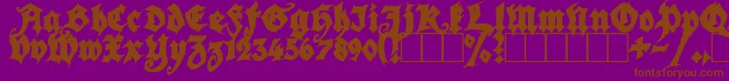 SeasonOfTheWitchBlack-Schriftart – Braune Schriften auf violettem Hintergrund