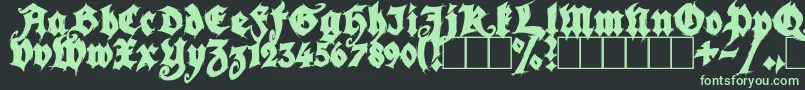 フォントSeasonOfTheWitchBlack – 黒い背景に緑の文字
