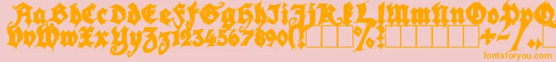 SeasonOfTheWitchBlack-fontti – oranssit fontit vaaleanpunaisella taustalla