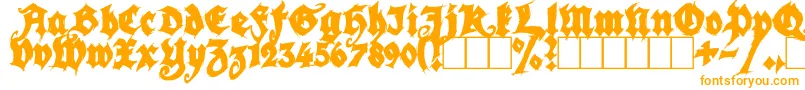 SeasonOfTheWitchBlack-Schriftart – Orangefarbene Schriften auf weißem Hintergrund