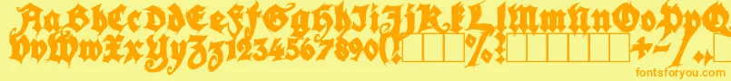 Шрифт SeasonOfTheWitchBlack – оранжевые шрифты на жёлтом фоне
