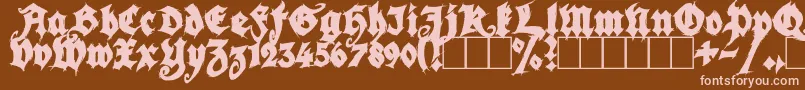 SeasonOfTheWitchBlack-fontti – vaaleanpunaiset fontit ruskealla taustalla