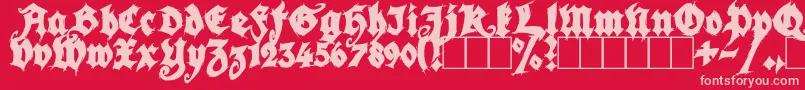 SeasonOfTheWitchBlack-Schriftart – Rosa Schriften auf rotem Hintergrund