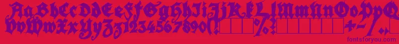 Шрифт SeasonOfTheWitchBlack – фиолетовые шрифты на красном фоне