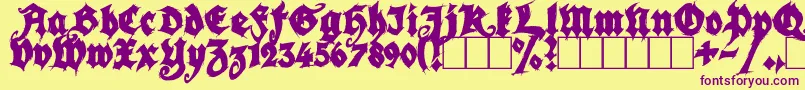 SeasonOfTheWitchBlack Font – Purple Fonts on Yellow Background