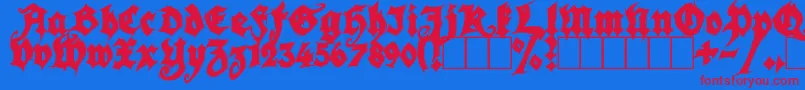 SeasonOfTheWitchBlack-Schriftart – Rote Schriften auf blauem Hintergrund