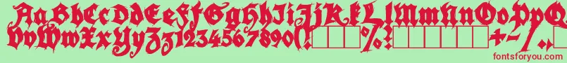 SeasonOfTheWitchBlack Font – Red Fonts on Green Background