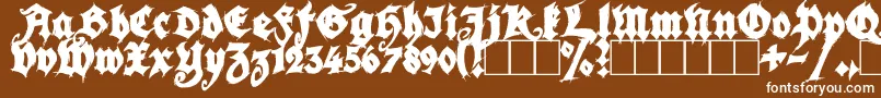 SeasonOfTheWitchBlack-Schriftart – Weiße Schriften auf braunem Hintergrund