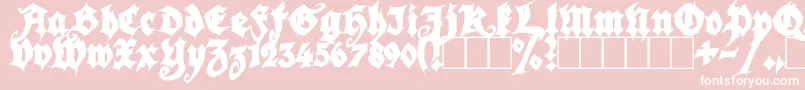 Fonte SeasonOfTheWitchBlack – fontes brancas em um fundo rosa